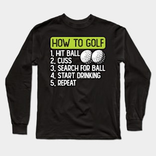 How To Golf T Shirt For Women Men Long Sleeve T-Shirt